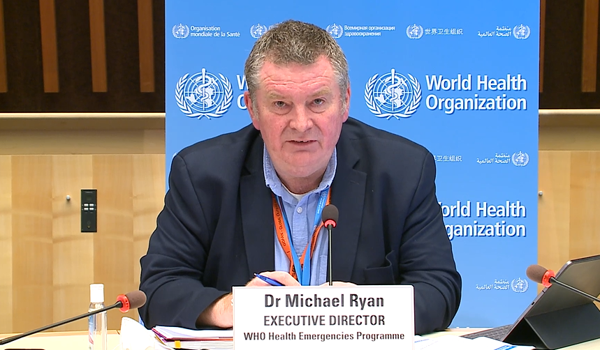 世卫组织卫生紧急项目负责人迈克尔·瑞安表示,根据世卫组织规定,世卫