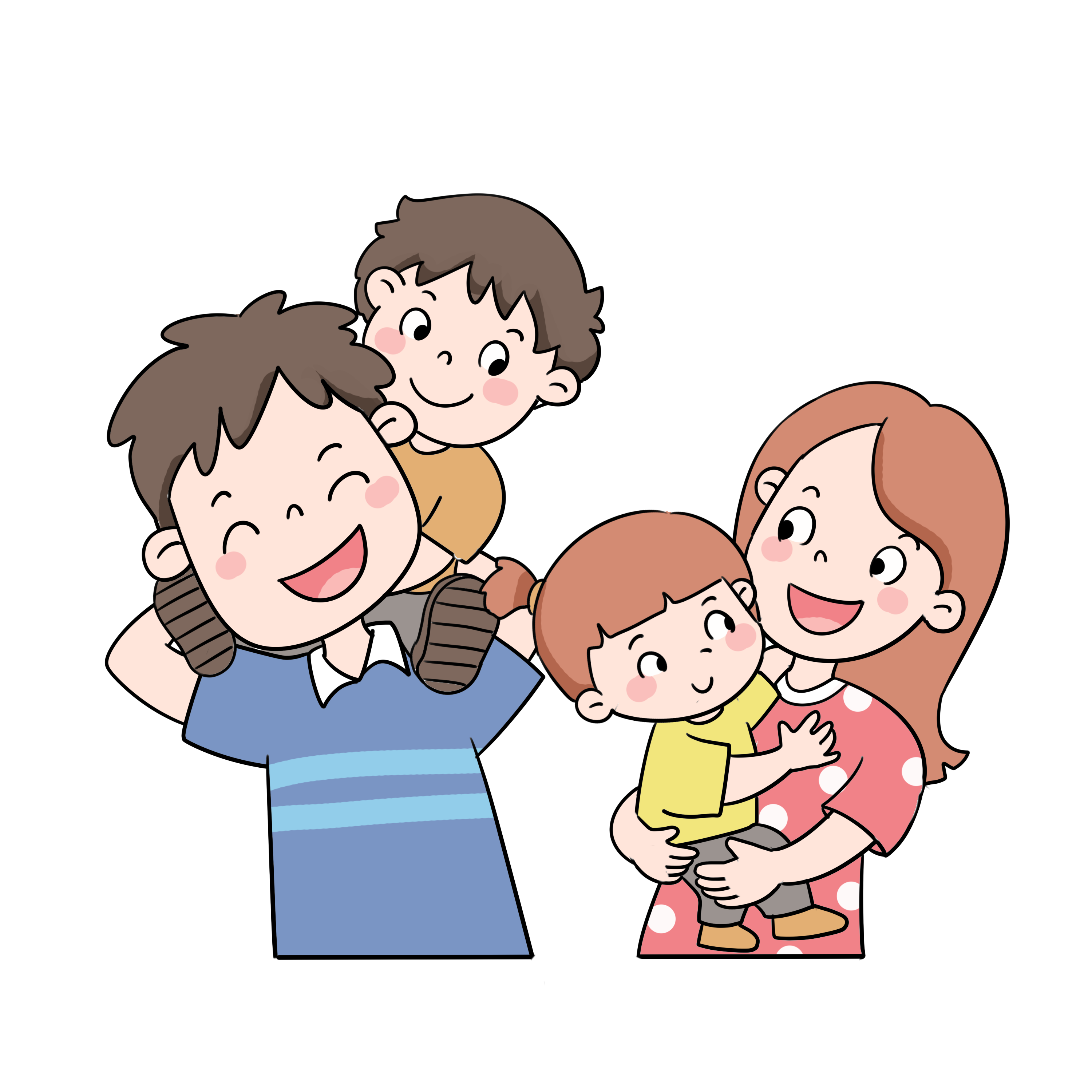 家庭漫画图简单4个图片